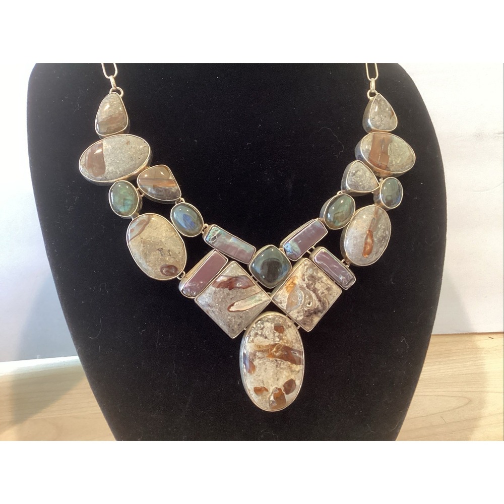 Statement Necklace Agate, Jasper And Misc. Gemstones.